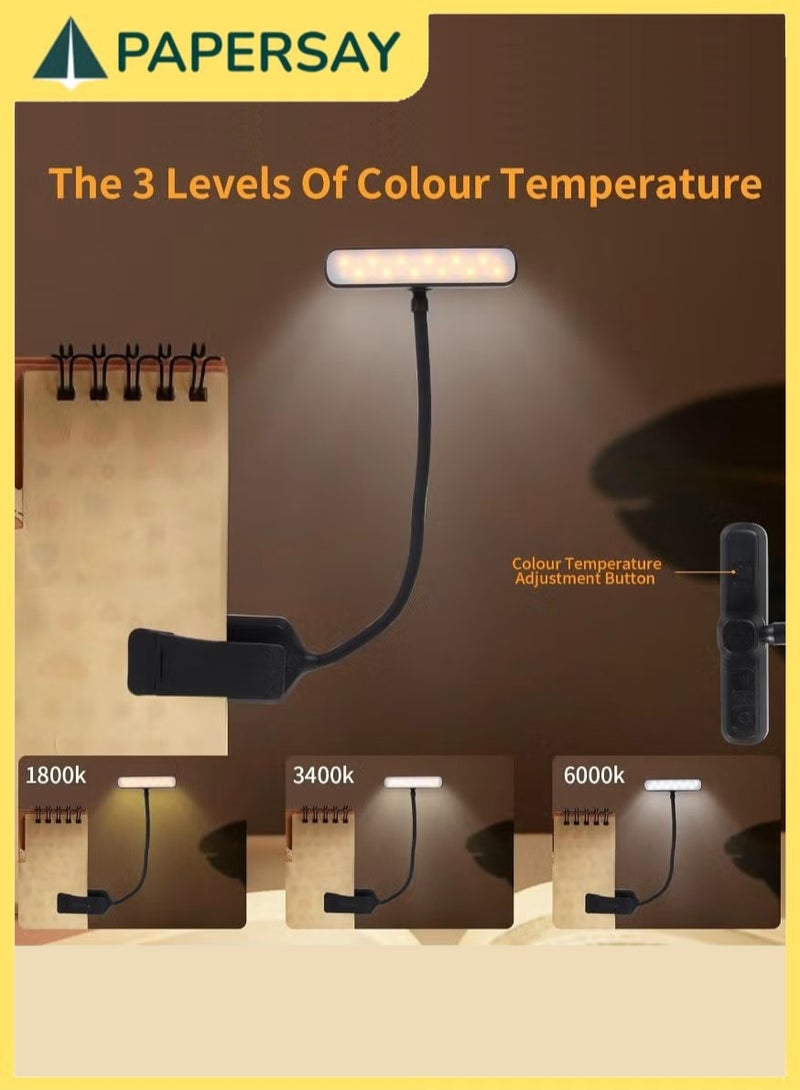 PAPERSAY Rechargeable Book Light for Reading in Bed with 24 LED &Memory Function-Eye Caring 3 Color Temperatures, 5 Brightness Levels, 80 Hrs Runtime Flexible Goose Neck Clip on Light for Book Lovers - Image 4